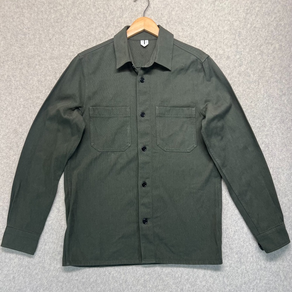 ARKET Men's Green Workwear Overshirt Shacket Button Front Utility Jacket Size 46